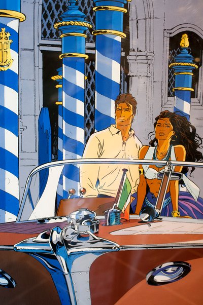 Wandmalerei in den Straßen des Stadtzentrums auf der Route BD, Belgien, Brüssel ist die Comic-Hauptstadt Europas von Unknown